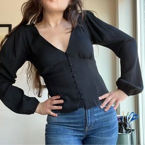 Reformation Neil Top Black Size Medium